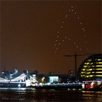 Marketing de Star Trek no Céu de Londres na Hora do Planeta