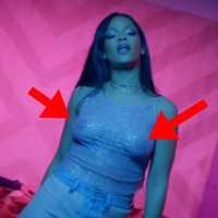 Rihanna Usa Blusa Transparente e Exibe os Peitos em Novo Clipe