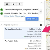 Google Maps Simula Valor Para Corrida de TÃ¡xi